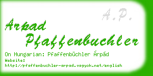 arpad pfaffenbuchler business card