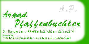 arpad pfaffenbuchler business card